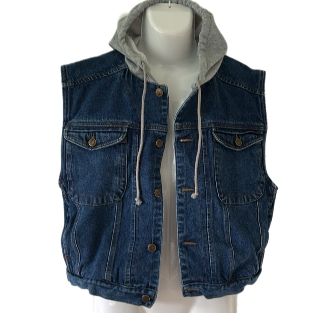 Vintage 90s Gitano Denim Jean Hooded Vest